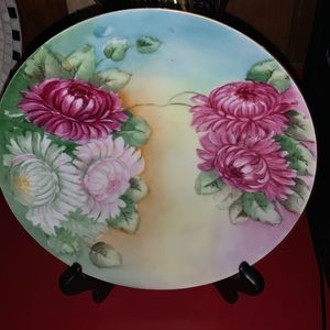 H&Co. Limoges Hand Painted Signed 9” Porcelain Plate